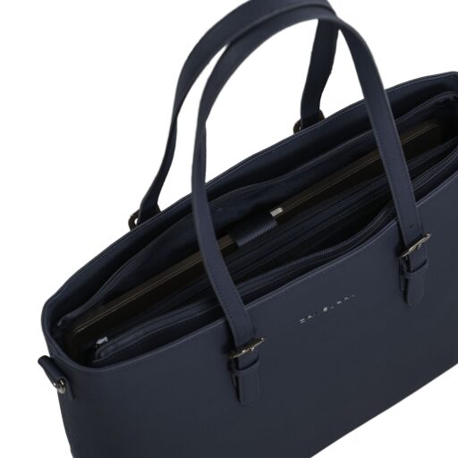 DANIEL RAY veľká shopper kabelka na notebook 15,6" Lithgow DR18.1619.10 tmavomodrá otvorená