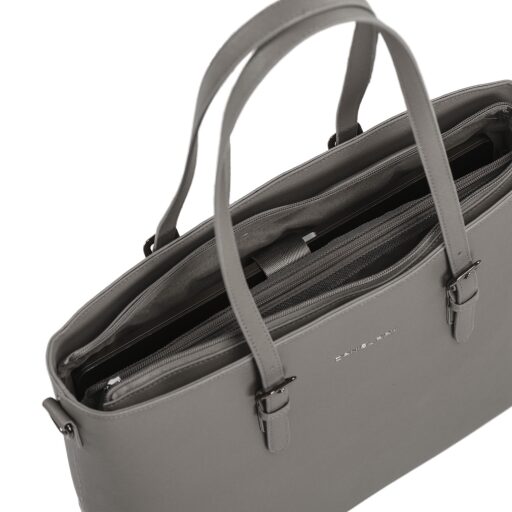 DANIEL RAY veľká shopper kabelka na notebook 15,6" Lithgow DR18.1619.59 svetlosivá otvorená