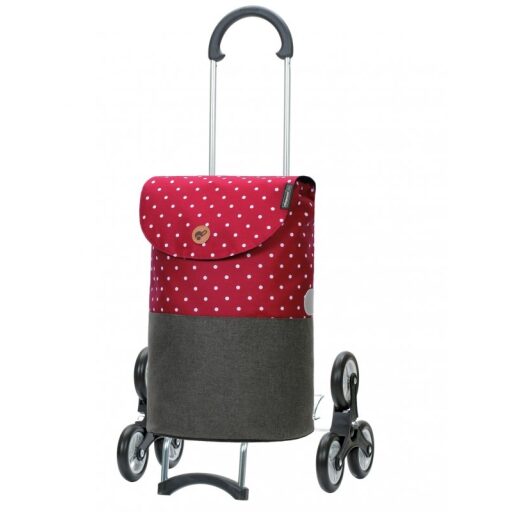 Nákupná taška do schodov červená s bodkami Andersen TREPPENSTEIGER SCALA SHOPPER ® DUKO 119-203-70