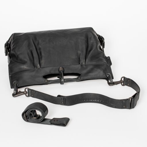 Dámska kožená crossbody-kabelka cez rameno 2v1 aunts & uncles Mrs. Muffin Grandma´s Luxury Club 40301-0 čierna