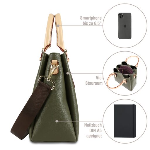 Bugatti Dámska kabelka Ella M 49362084 olivová