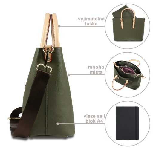 Bugatti Dámska shopper kabelka Ella M 49362484 olivová