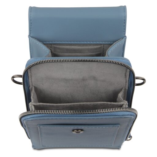 Bugatti Dámska taška cez rameno - crossbody na doklady ALMATA 49665339 modrá vnútorné usporiadanie