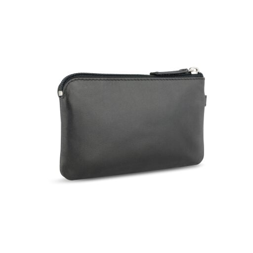 Bugatti Super Slim Key Case - kožená kľúčenka / puzdro na kľúče RFID 49190601 čierne zadná strana