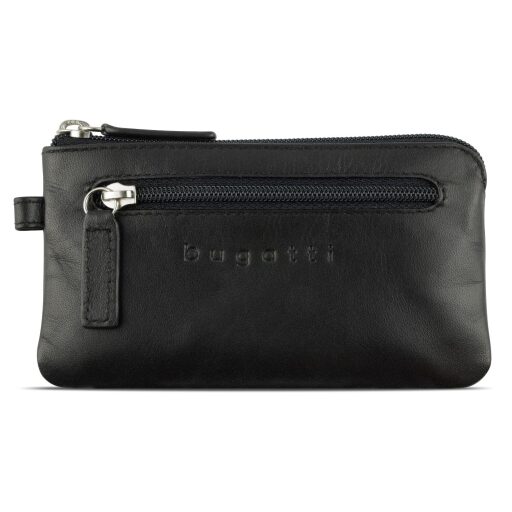 Bugatti Kožená klíčenka / puzdro na kľúče Super Slim Key Case RFID 49190601 čierna