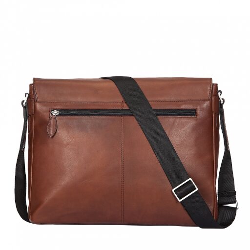 Kožená messenger taška na notebook Domus L 49545307 koňak
