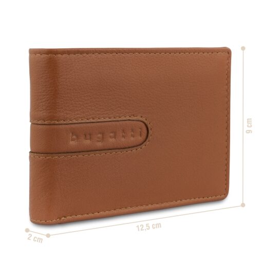 Bugatti Pánska kožená peňaženka RFID Bomba Combi Wallet 49135207 koňaková