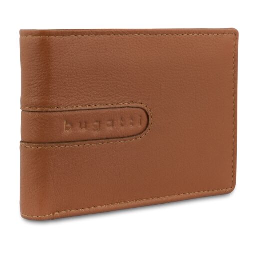 Bugatti Pánska kožená peňaženka RFID Bomba Combi Wallet 49135207 koňaková