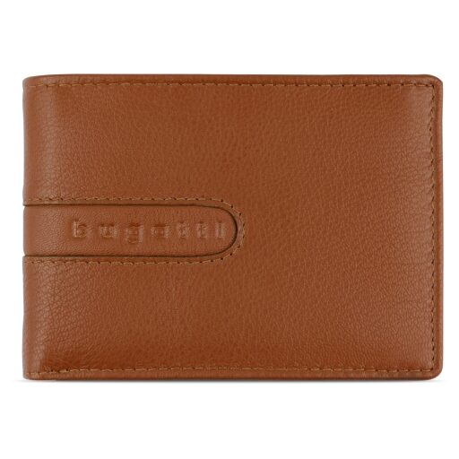 Bugatti Pánska kožená peňaženka RFID Bomba Combi Wallet 49135207 koňaková