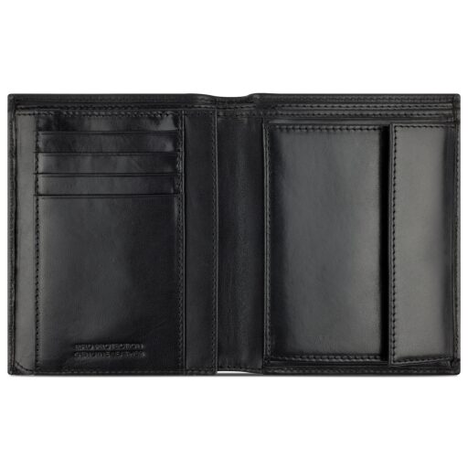 Bugatti Nobile Vertical Wallet With Flap Pánska kožená peňaženka RFID 49125501 čierna - otvorená