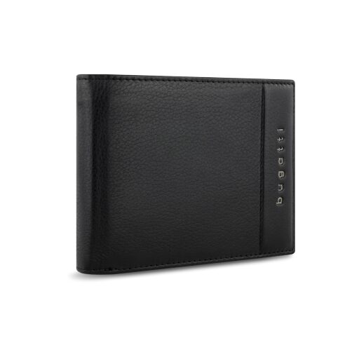 Bugatti Nome Horizontal Wallet With Flap & Zip Pánska kožená RFID peňaženka 49160901 čierna