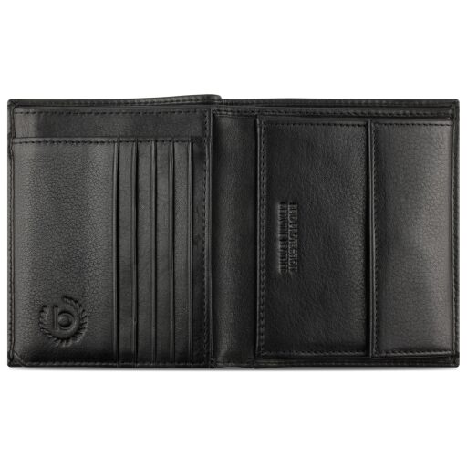 Pánska kožená RFID peňaženka Bugatti Nome Vertical Wallet With Flap 49160001 čierna - otvorená