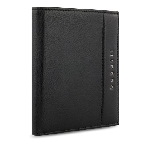 Bugatti Nome Vertical Wallet With Flap 49160001 Pánska kožená RFID peňaženka čierna
