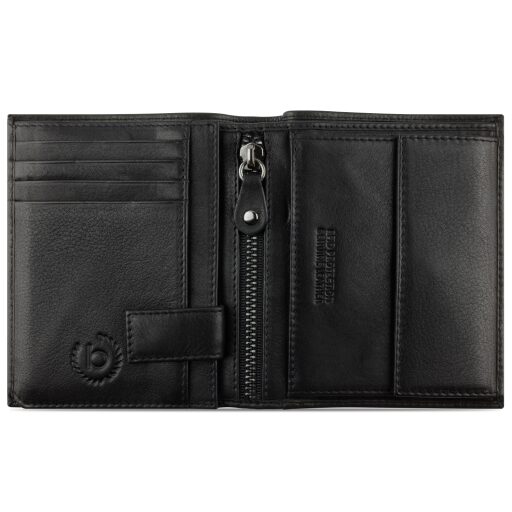 Pánska kožená RFID peňaženka Bugatti Nome Vertical Wallet With Flap 49160801 čierna - otvorená