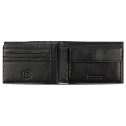 Pánska kožená RFID peňaženka Bugatti Nome Wallet With Flap 49160201 čierna - vnútorné členenie