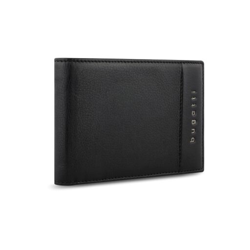 Bugatti Nome Wallet With Flap 49160201 Pánska kožená RFID peňaženka čierna