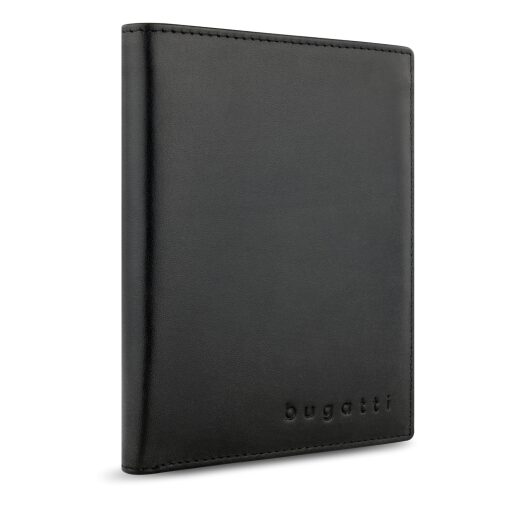 Bugatti kožená peňaženka na výšku RFID Super Slim 49190101 čierna - predná strana