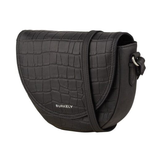 BURKELY Kožená kabelka crossbody L halfmoon Croco Caia 1000075.29.10 čierna