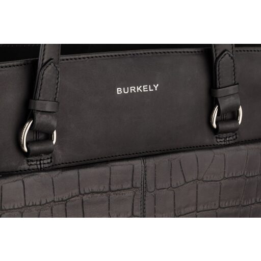 BURKELY Kožená kabelka crossover L halfmoon Croco Caia 1000075.29.10 čierna