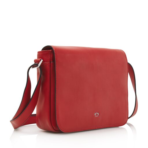Castelijn & Beerens Dámska kožená kabelka s klopou 219650 Babette Nappa Crossbody červená - pohľad zo strany