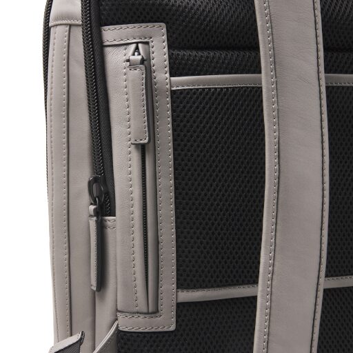 Castelijn & Beerens Elegantný kožený batoh na notebook Victor 409576 GS sivý detail