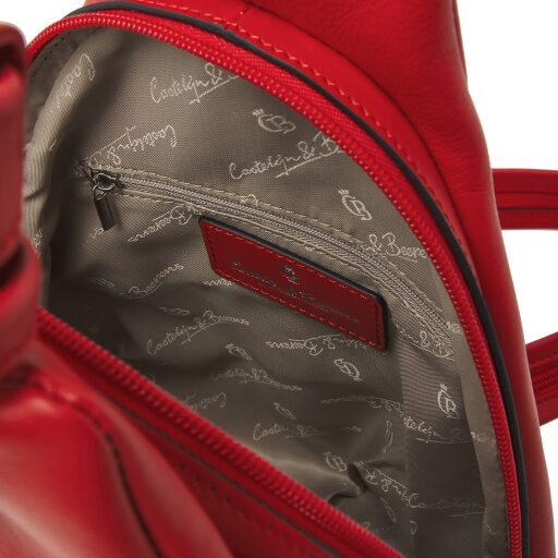 Castelijn & Beerens Elegantný dámsky kožený batôžtek do mesta Babette Nappa Backpack - otvorený
