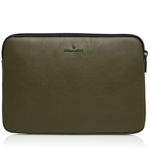 Castelijn & Beerens Kožené puzdro na laptop 13" Oscar 409248 DM tmavá vojenská zelená