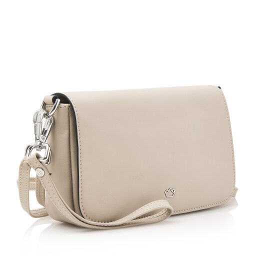 Dámska kožená RFID kabelka Castelijn & Beerens Babette Nappa Clutch 219810 béžová - bočný pohľad