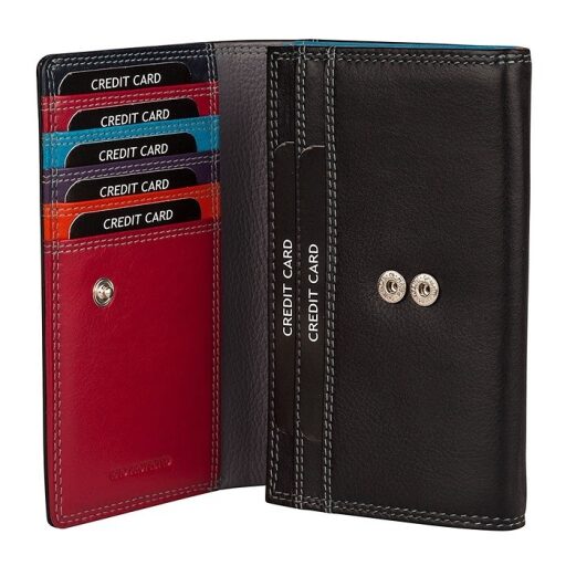 Dámska kožená peňaženka RFID PATCHI MULTICOLOUR WALLET L 3001027.61.10 čierna