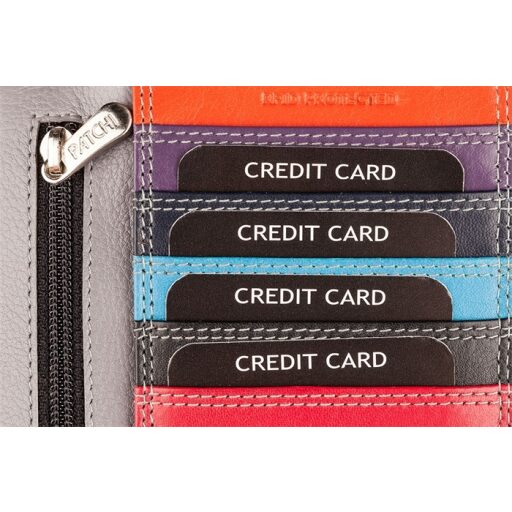 RFID Kožená mini peňaženka BURKELY PATCHI 3001022.61.10 čierna / multicolor