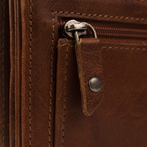 The Chesterfield Brand Dámska kožená peňaženka RFID Hampton C08.037331 koňaková - detail zipsu