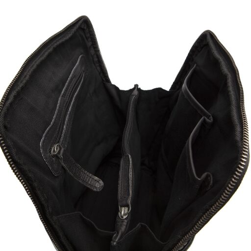The Chesterfield Brand Dámsky kožený batôžtek Bern C58.030500 čierny otvorený