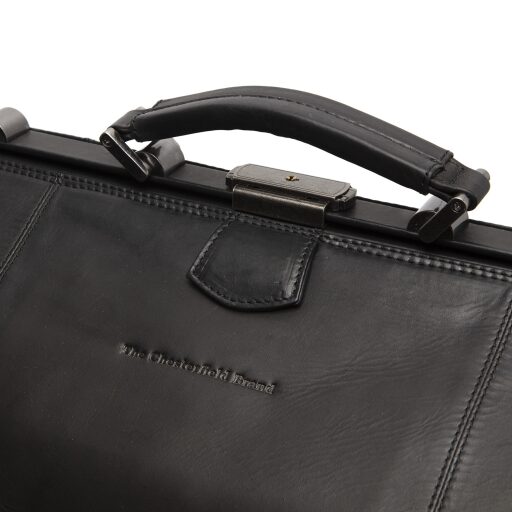 The Chesterfield Brand Kožená cestovná taška - weekender C20.004300 Corfu čierna logo