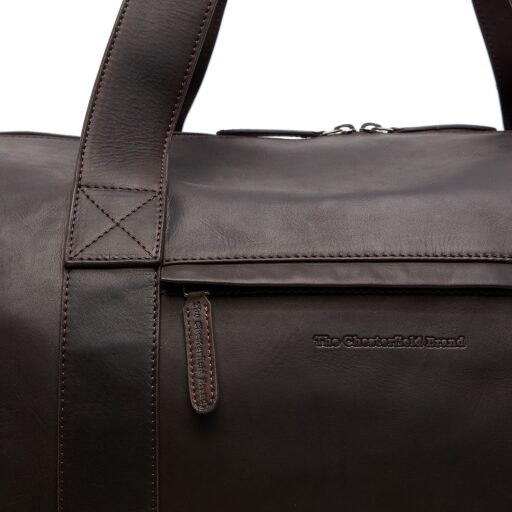 Kožená cestovná taška / weekender Hudson C20.004501 hnedá detail loga The Chesterfield Brand