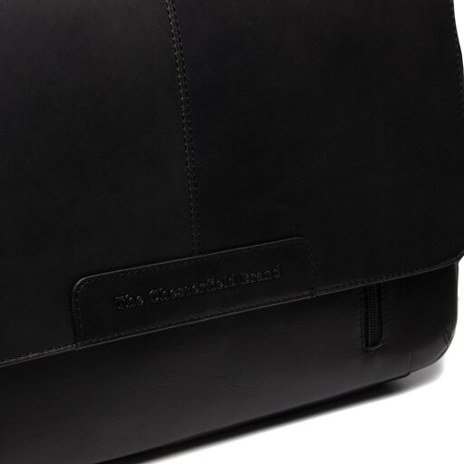 Kožená crossbody taška na notebook The Chesterfield Brand Richard čierna C48.055200 logo