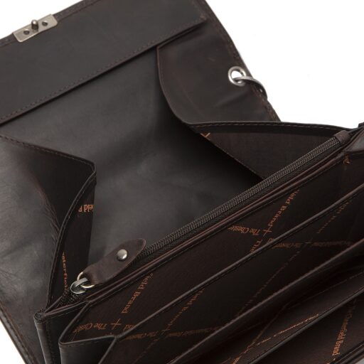 The Chesterfield Brand Kožená kasírka / čašnícka peňaženka RFID Bora C08.046201 hnedá vnútorné priehradky