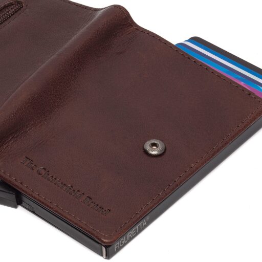 The Chesterfield Brand Kožená peňaženka - puzdro na karty RFID C08.044201 Prague hnedé priehradky