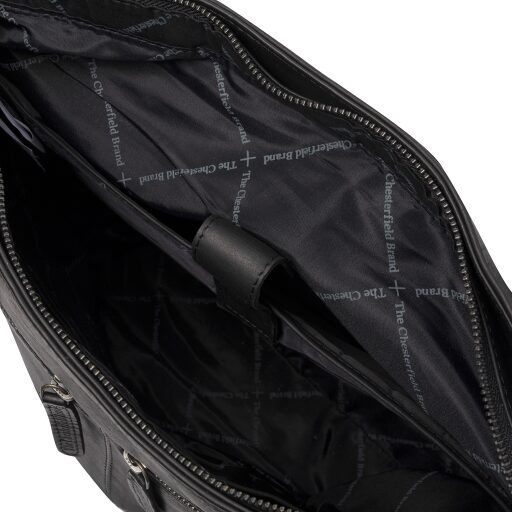 The Chesterfield Brand Kožená shopper taška na MacBook Pro 14" ROME C38.018900 čierna vnútorné priehradky
