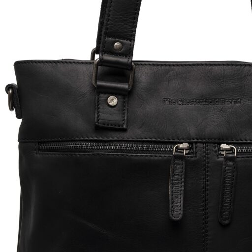 The Chesterfield Brand Kožená shopper taška na MacBook Pro 14" ROME C38.018900 čierna logo