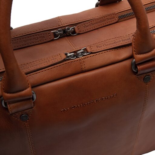 Kožená business taška na notebook 15 palcov The Chesterfield Brand Boston C40.108631 koňak - dvojcestné zipsy