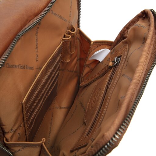 The Chesterfield Brand Kožená taška cez rameno na doklady Alva C48.095531 koňaková vnútorné priehradky