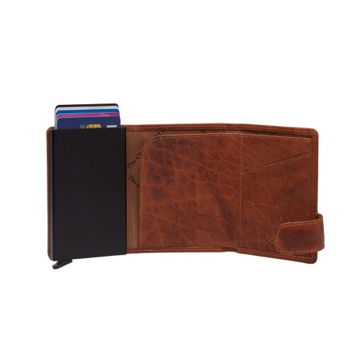 The Chesterfield Brand Malá kožená peňaženka - puzdro na karty RFID C08.044331 Portland koňak