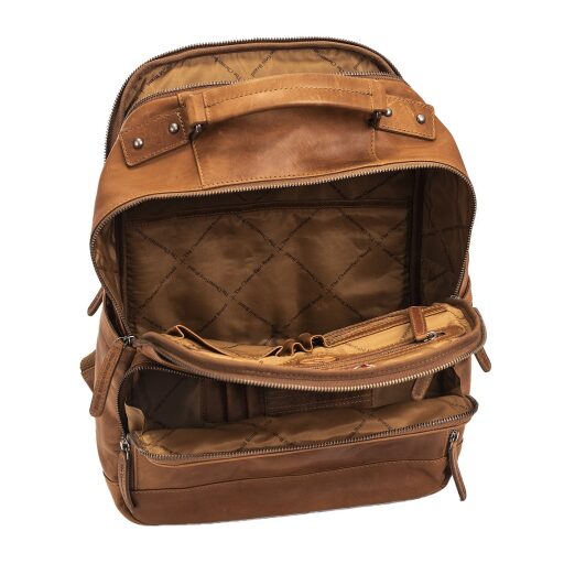 The Chesterfield Brand Pánsky kožený batoh na notebook Austin C58.018431 koňakový vnútrajšok