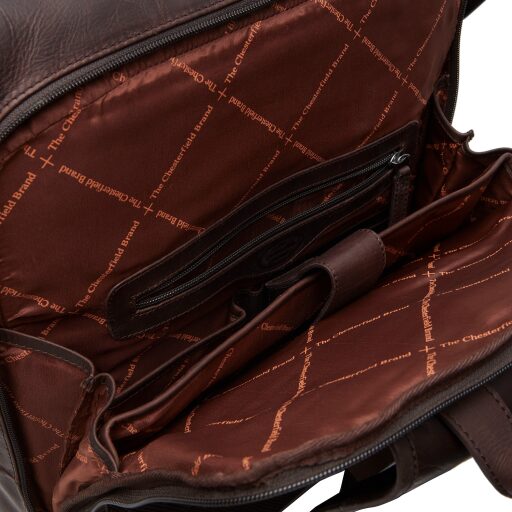 The Chesterfield Brand Roll top kožený batoh na notebook Liverpool C58.030901 hnedý vnútorné priehradky