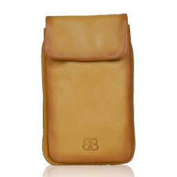 Bellicci Kožená kabelka na mobil KIA žltá BEKI-42/150 YLW - predná strana taštičky