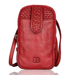 Bellicci Kožená kabelka na mobil EMBERLY červená BEEV-42/155 RED predná strana