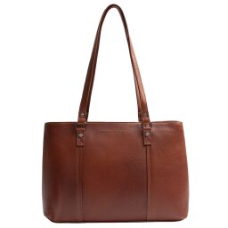 The Chesterfield Brand Kožená shopper kabelka na notebook 14" Alverino C38.022931 koňaková