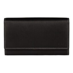 Dámska kožená peňaženka PATCHI WALLET RFID 3001036.61.10 čierna / multicolor - predná strana