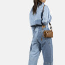 BURKELY Malá kožená kabelka - minibag Lush Lucy 1000538.38.24 koňaková na modelke