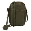 BURKELY Kožená crossbody kabelka na telefón Natural Norah 1000819.04.74 tmavozelená